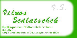 vilmos sedlatschek business card